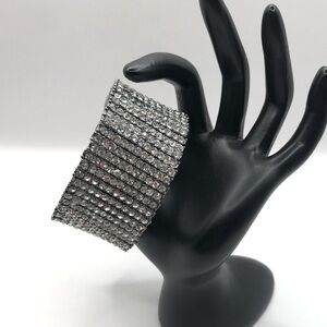 Black with Pave Rhinestones Memory Bracelet